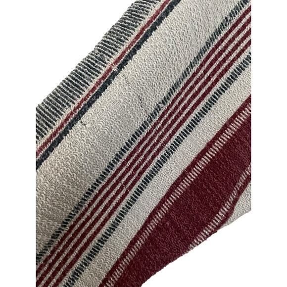 American Crown Baja Hoodie XL Pullover Striped Surf Rug Knit Gray Maroon Pocket - Picture 5 of 11